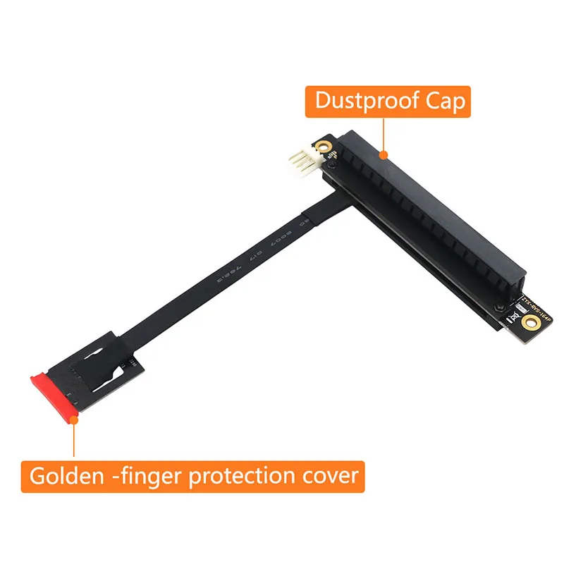 NEW M.2 NGFF Key A-E to PCI Express X16 Adapter Convert Cable Riser 4Pin FDD Power Connector 270 Degree for PCIe Tester Extender