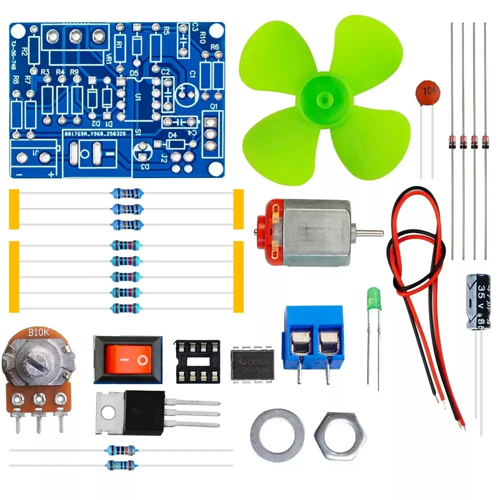 DC Motor Speed Controller Circuit Kit LM358 PWM Pulse Width Modulation Stepless Speed Regulation Electronic Soldering Training