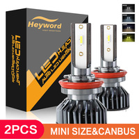 Heyword H4 H7 LED car Headlight 22000LM 6500K Lamp H1 9005 9006 H8 H9 H11 fog lights Bulbs White