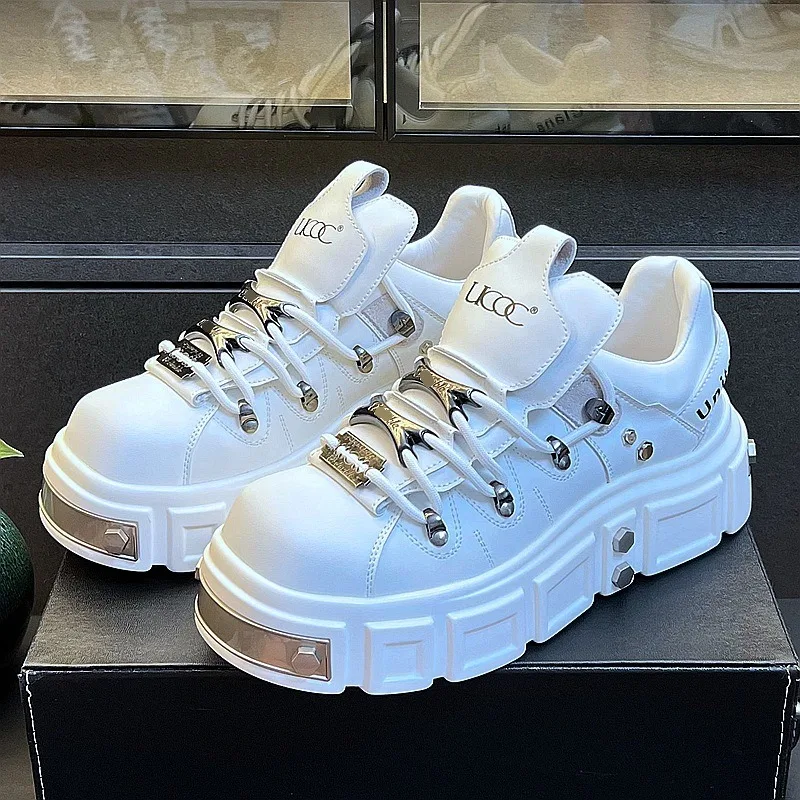 Original Men's Shoes Designer Punk Style Sneakers for Men High Quality Leather Casual Shoe Platform Skateboard Shoes Men's Shoes - Image 2