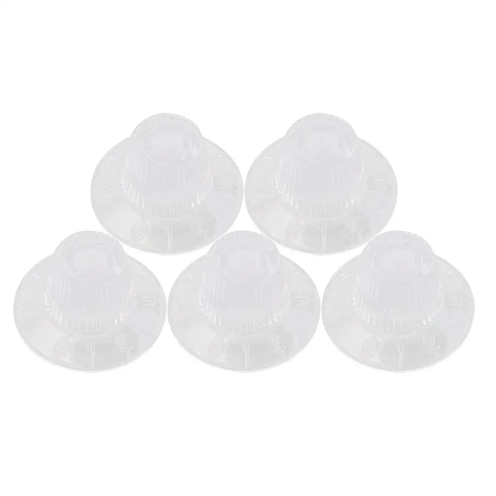 

5 pcs Transparent Knob Set Electric Guitar Volume Tone Control Buttons Premium Plastic Durable Fits Amplifier Bass