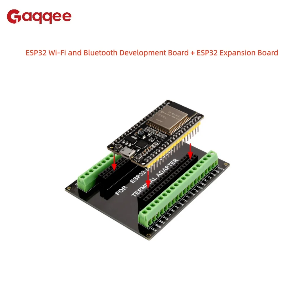 Placa de desenvolvimento esp32 wi-fi bluetooth + placa de expansão esp32 ESP32-WROOM-32 módulo cp2102 versão interface micro usb