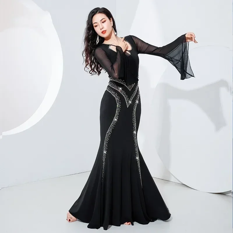 Luxury Belly Dance Lessons Wear Shine Rhinestone Clothes for Women 2023 Khaleegy Bellydance Costume Iraq Arabic Robe Dress Sexy