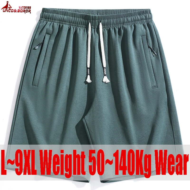 Pantalones Cortos Casuales de Cinco Puntos para Hombre, Tallas Grandes 7XL 8XL 9XL, Estilo Hip Hop, Ropa Deportiva Masculina para Gimnasio, Joggers, Ropa Deportiva, Pantalones Cortos de Algodón para Fisicoculturismo