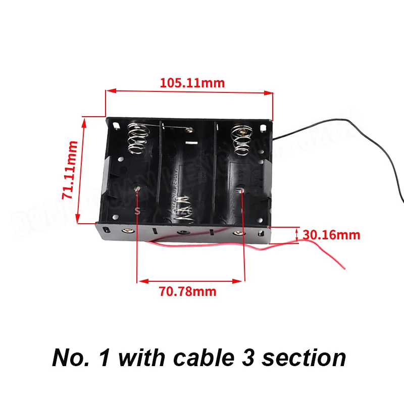 1/2/3/4 Section Battery Box No.1 With Switch Battery Compartment Battery Holder Large Battery Storage Box No.1