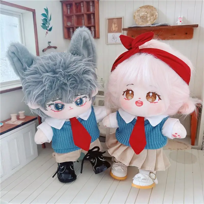 20cmCotton Baby Boy Girl Studen Clothes Idol Star Doll Cute Stuffed Customization Figure Toys Doll Plushies Toys Fans Collection