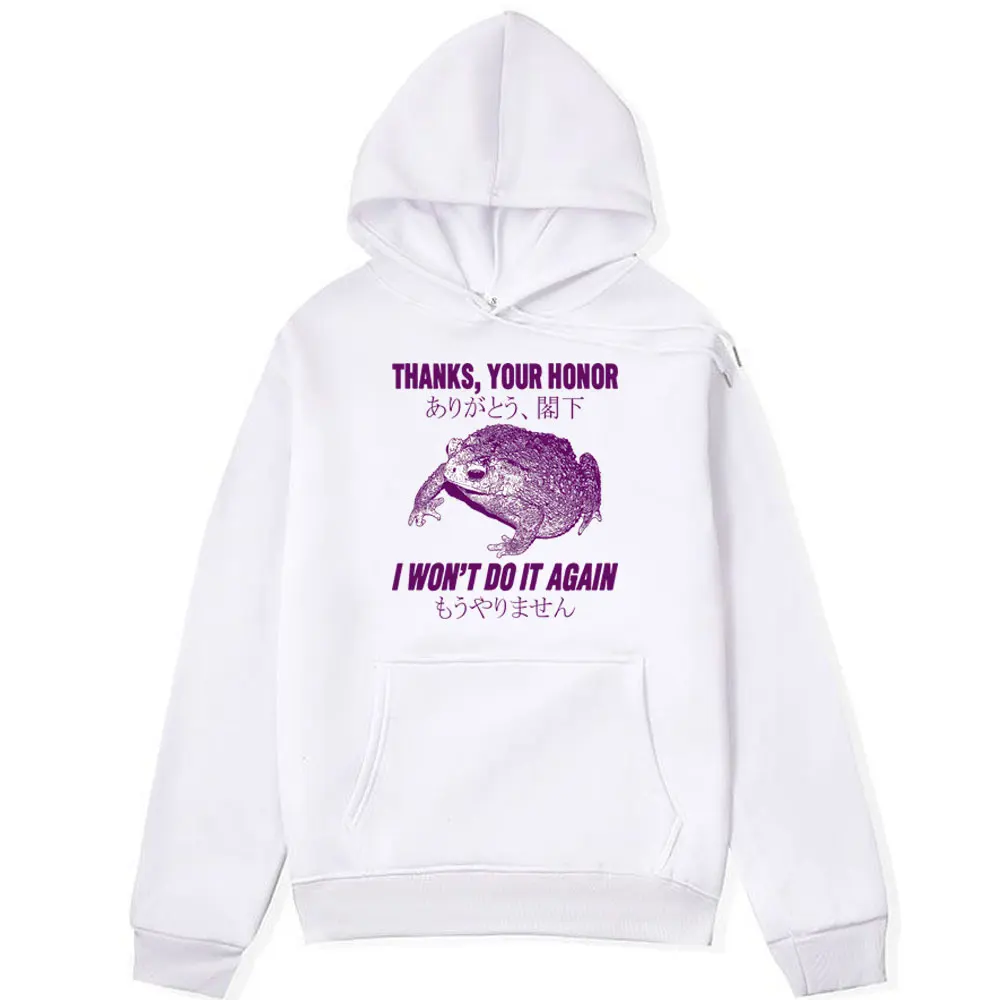 Funny I Won't Do Lt Again Frog Classic Hoodies Men's Women's Fall and Winter Fleece High Quality Sweatshirts Fashion Pullover