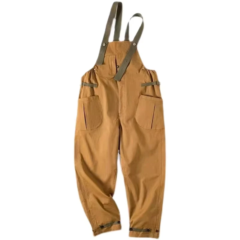 

Cargo American-style Retro Loose Straight-leg Bib Pants Ami Ka Ji Casual One-piece Suspender Long Pants Men