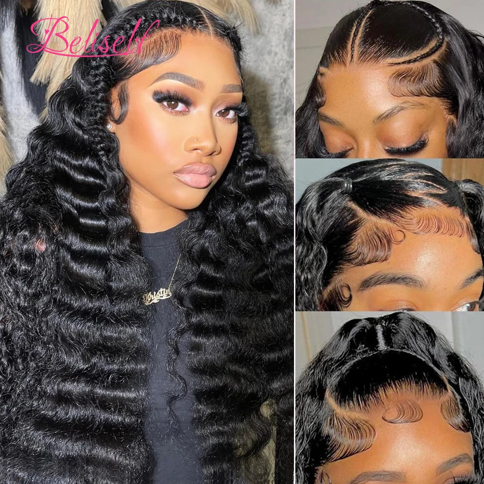 

Beliself Loose Deep Wave Wig 13×6 HD Lace Frontal Wigs Pre Cut HD Lace 250% Human Hair Wig Deep Wave 13X6 HD Lace Front Wig