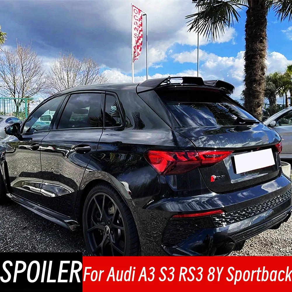 

For 2021-2024 Audi A3 S3 RS3 8Y Sportback Rear Trunk Lid Boot Ducktail Lip Spoiler Wings Car Exterior Tuning Accessories Part