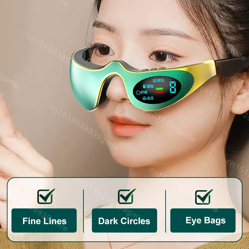 3D Eye Massager EMS Microcurrent  Massage Eyes Relax Fatigue Relief Lighten Dark Circles Smooth Eye Fine Line Beauty Eye Care