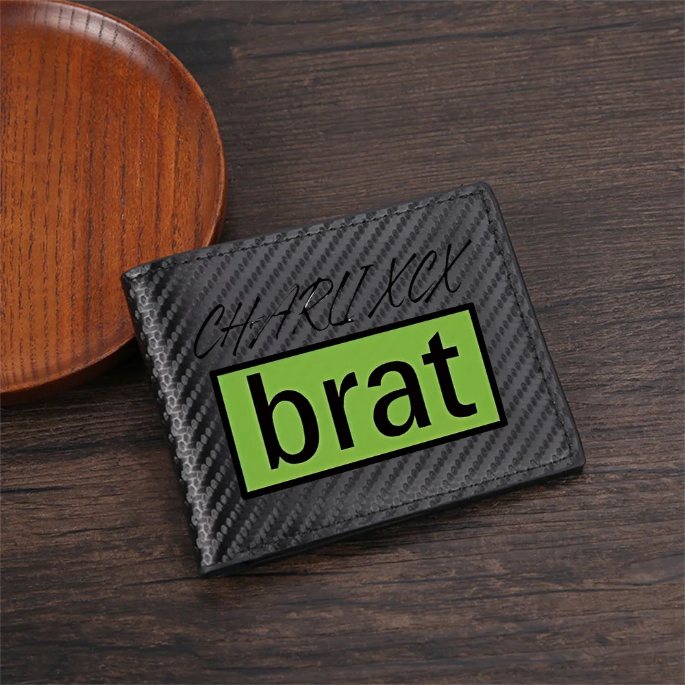 brat in green box and text above Men's Wallets Simple Business Modern Stylish Printing Design Gifts For Father Boyfriend Christm