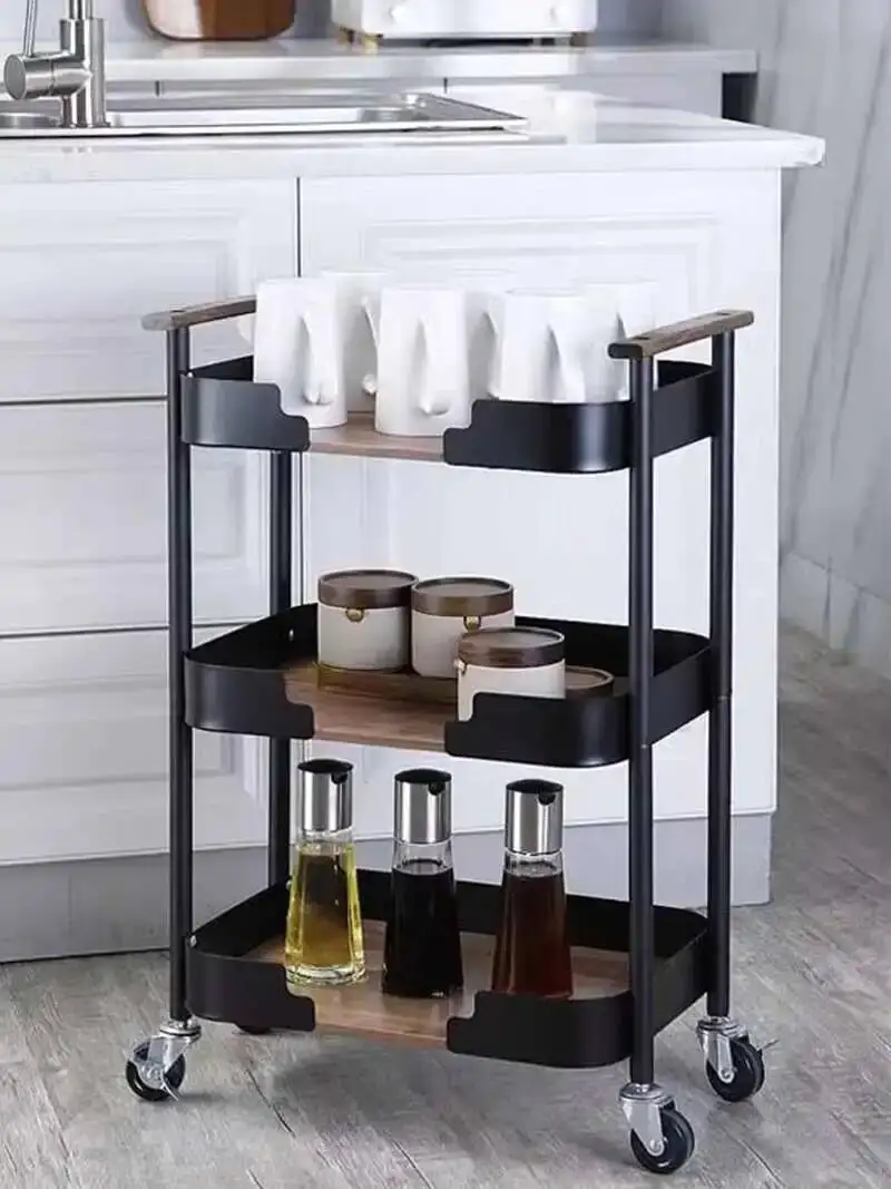 Carrito Auxiliar para Dormitorio, Sala de Estar, Mesita de Noche, Sofá, Cocina, Salón de Belleza, Mueble de Apoyo HYST