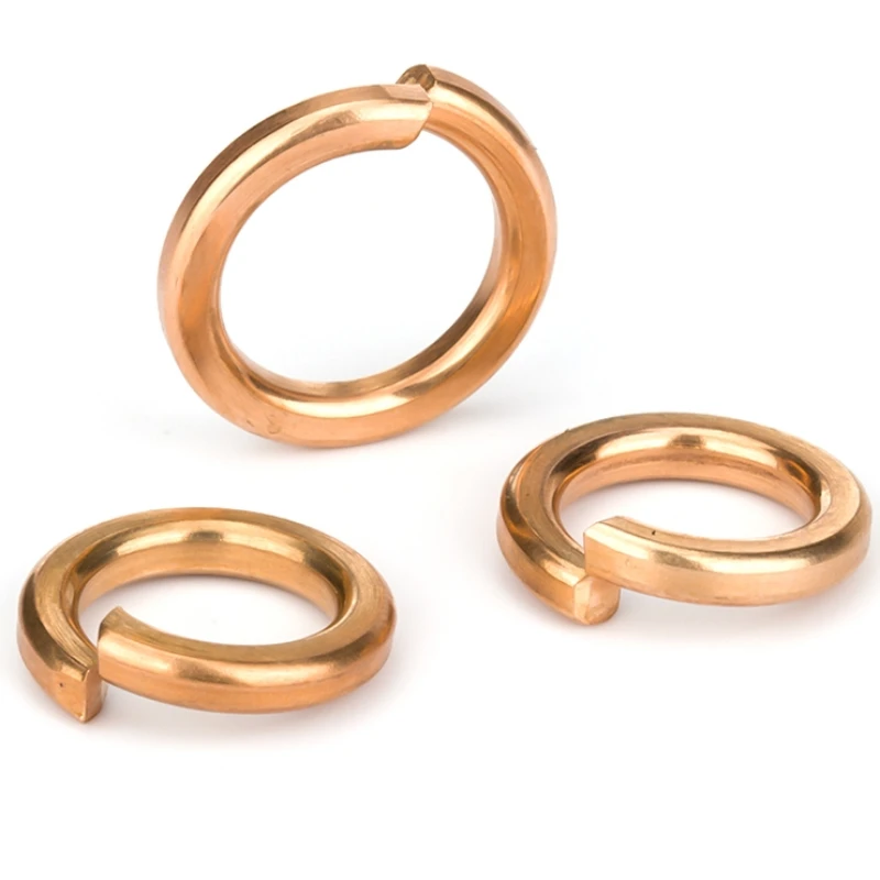 브론즈/구리/황동 스플릿 스프링 와셔 M2 M2.5 M3 M4 M5 M6 M8 M10-M22 탄성 가스켓 쉘 패드 스프링 잠금 와셔 풀림 방지