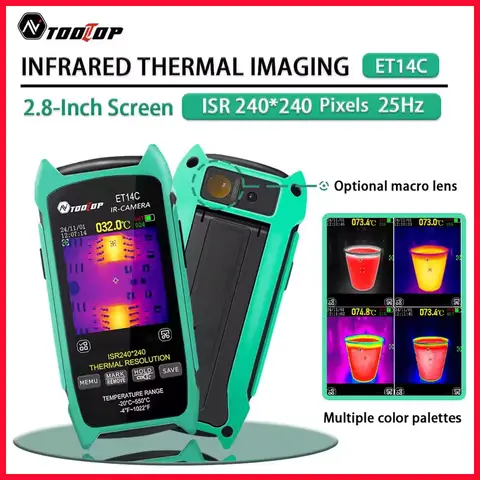 TOOLTOP ET14C -20~550℃ Thermal Imaging Camera ISR 240x240 Peixls Optional Macro Lens Building Thermal Imager Pipe HVAC Inspect
