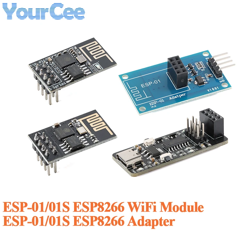 ESP-01/01S WiFi Module ESP8266 Serial to WiFi Module Wireless Transparent Transmission 2.4G Onboard Antenna ESP-01 Adapter