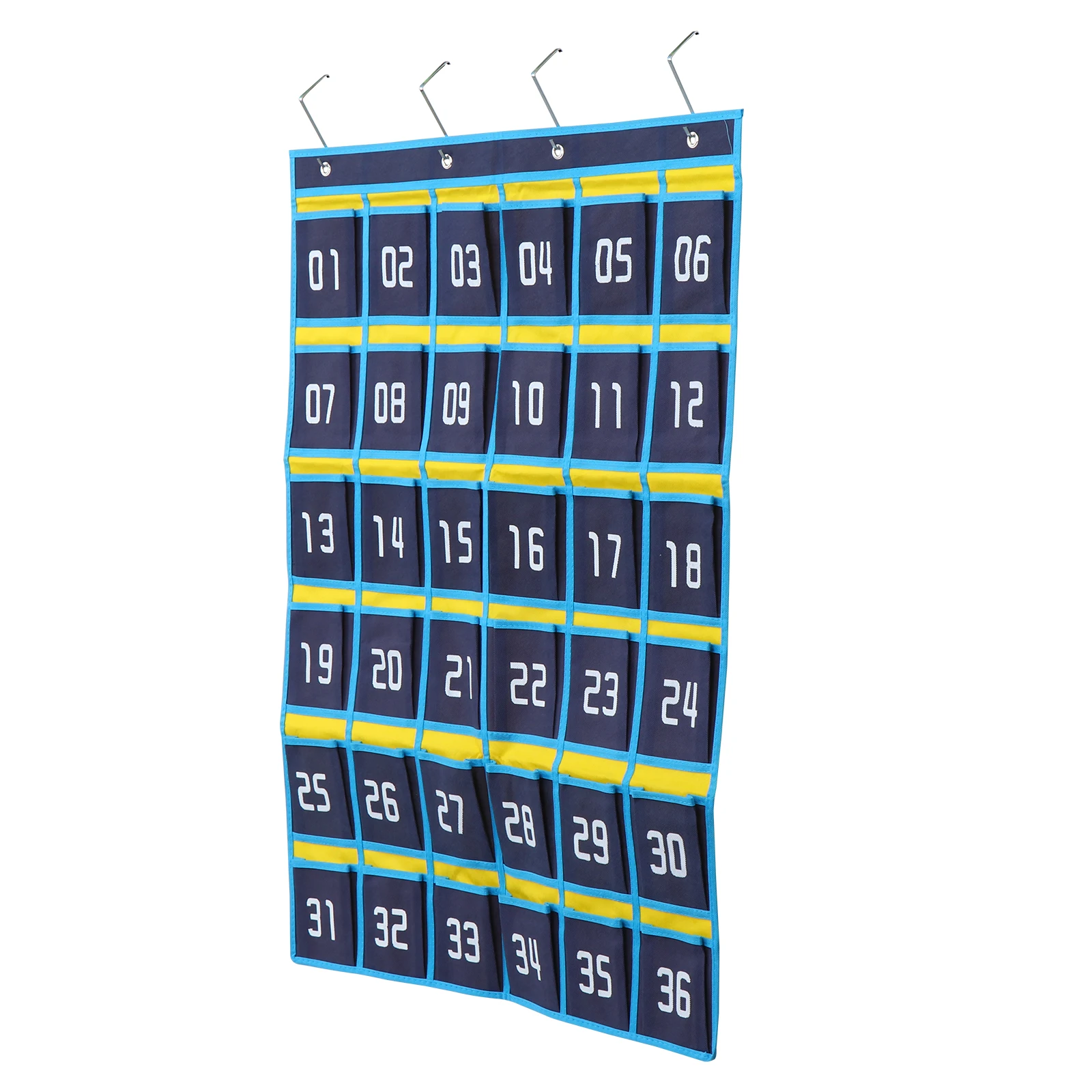 

Wall Storage Bag Classroom Organisation Blue Non-woven Fabric Hanging Pouch Manual Screen Printing Thick Plating Holes Special