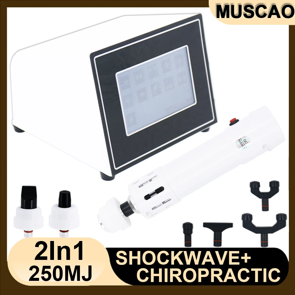 Fisioterapia 250mj máquina de terapia por ondas de choque tratamento ed ombro e pescoço dor fadiga relaxar massagem corpo quiropraxia