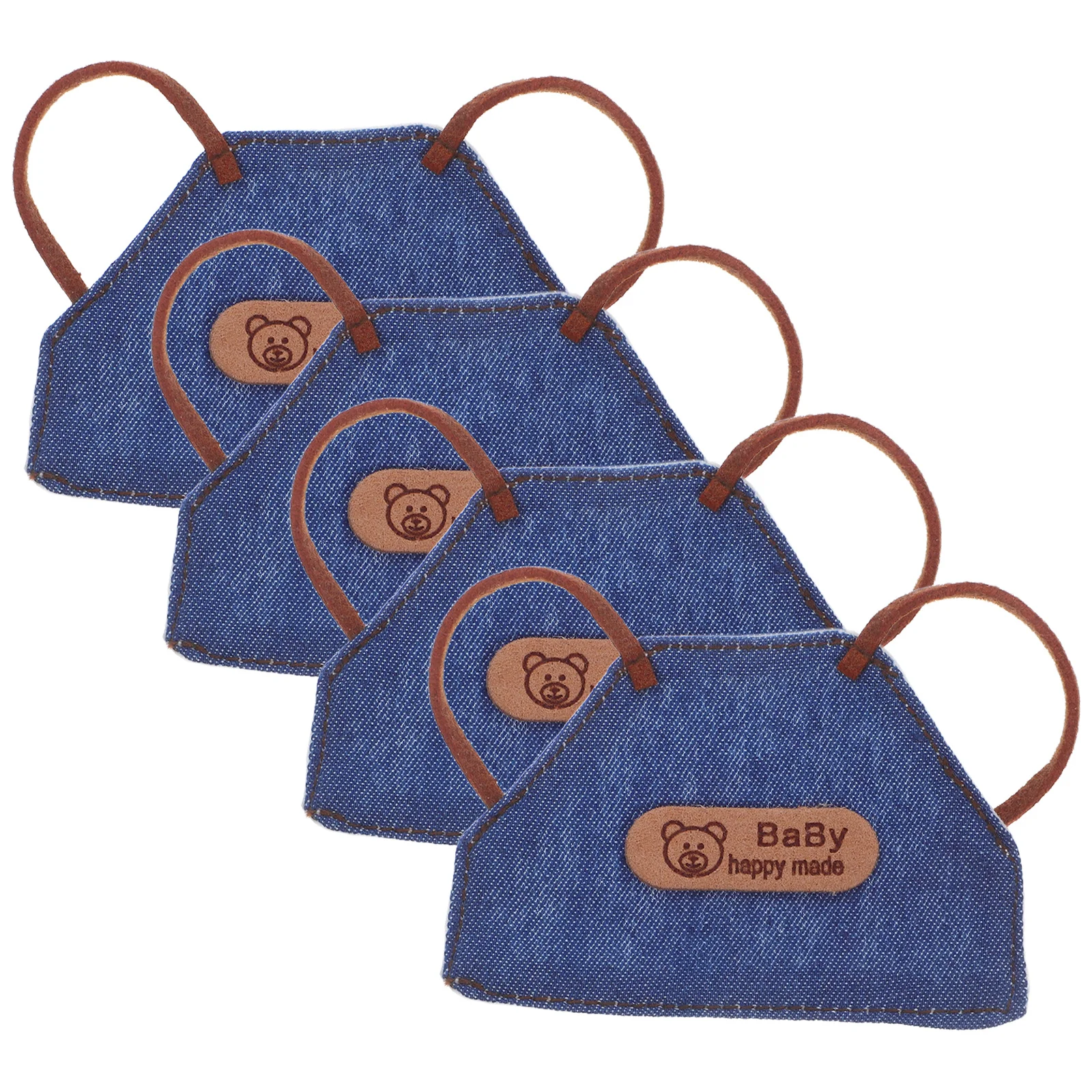 Mini tabliers pour figurines de 10Cm, 4 pièces, petit tablier de Style Denim, fait à la main, jeu créatif, scène de pâtisserie, installation de vêtements miniatures
