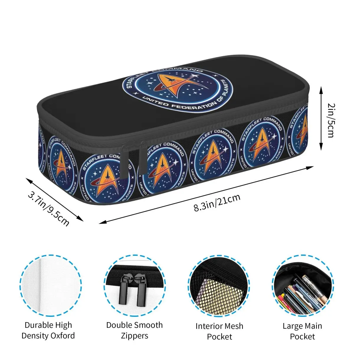 Star Treks Science Fiction TV Series Pencil Cases Pen Holder Storage Stationery Large Capacity Pen Box Pencil Bag for Students