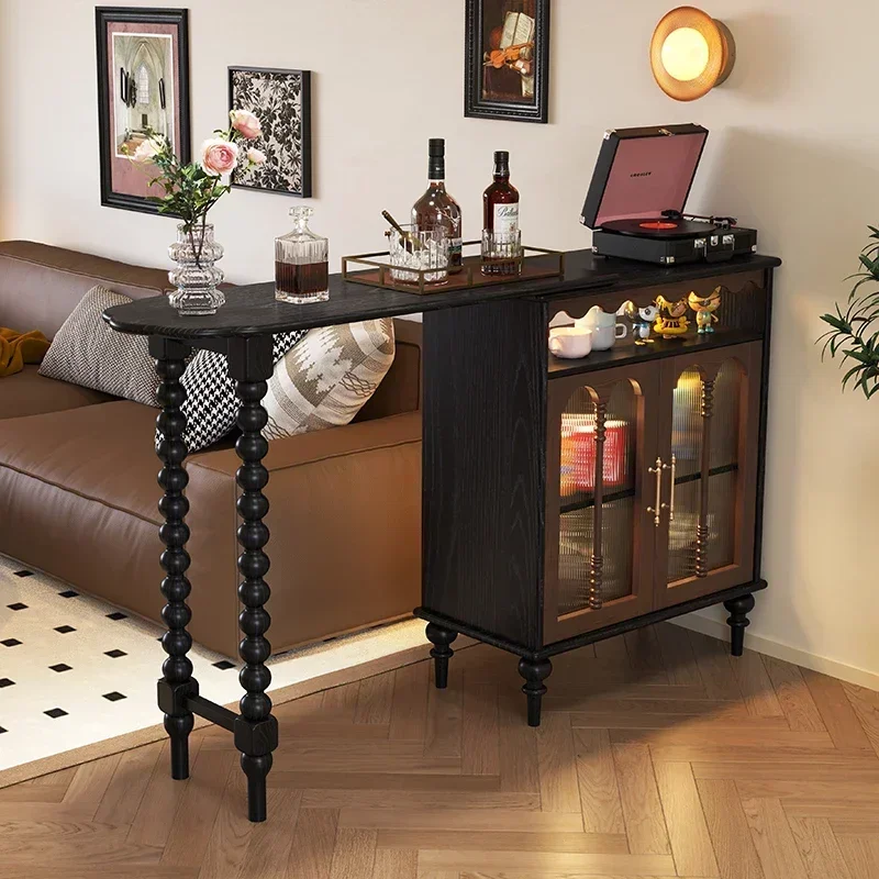 French telescopic bar counter, living room partition, multi-functional storage, dining side cabinet, integrated small apartment
