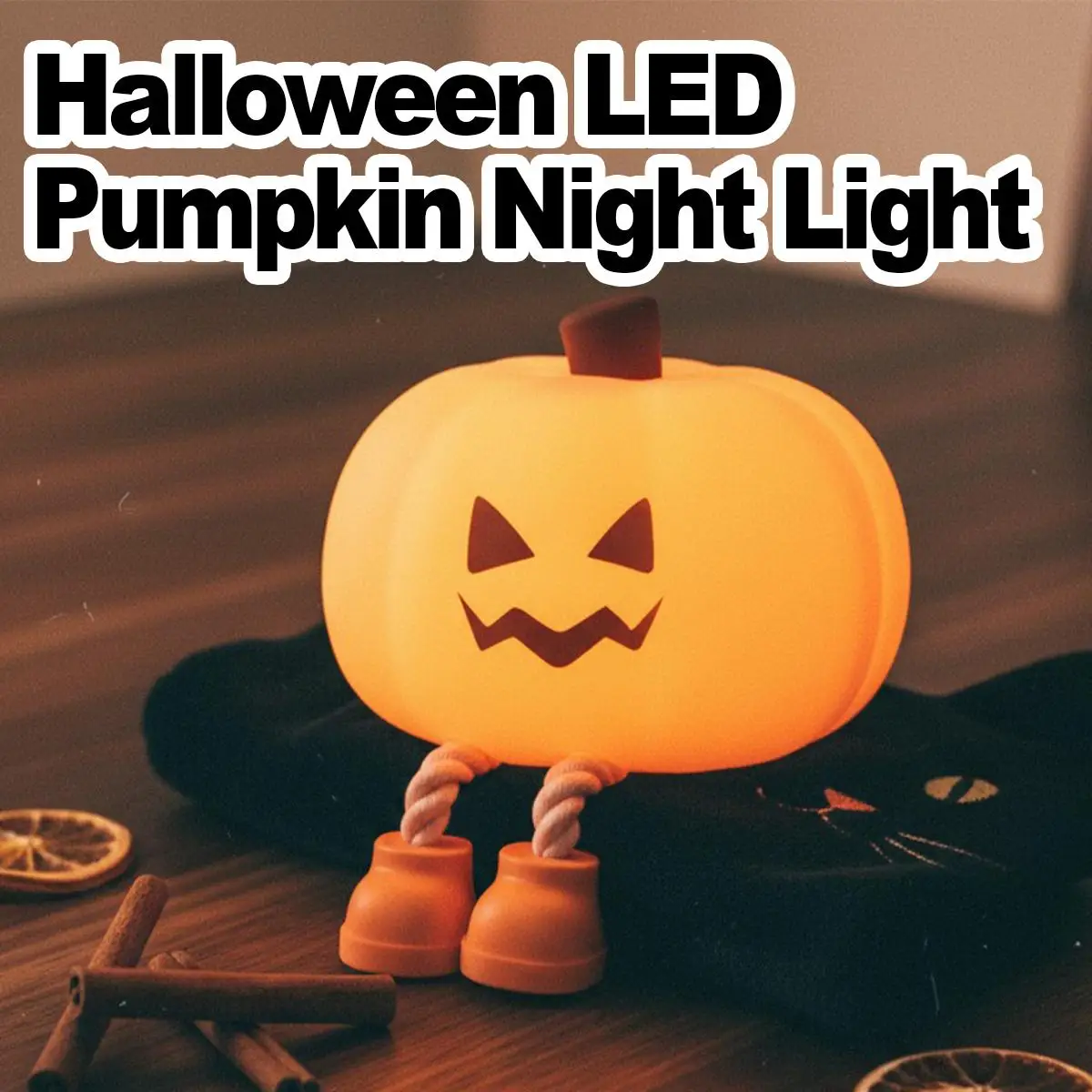 

Rechargeable Halloween Led Night Light Squishy Kids Usb Portable Bedroom Silicone Lamp Cute Lights Pumpkin Bedside For kids Baby