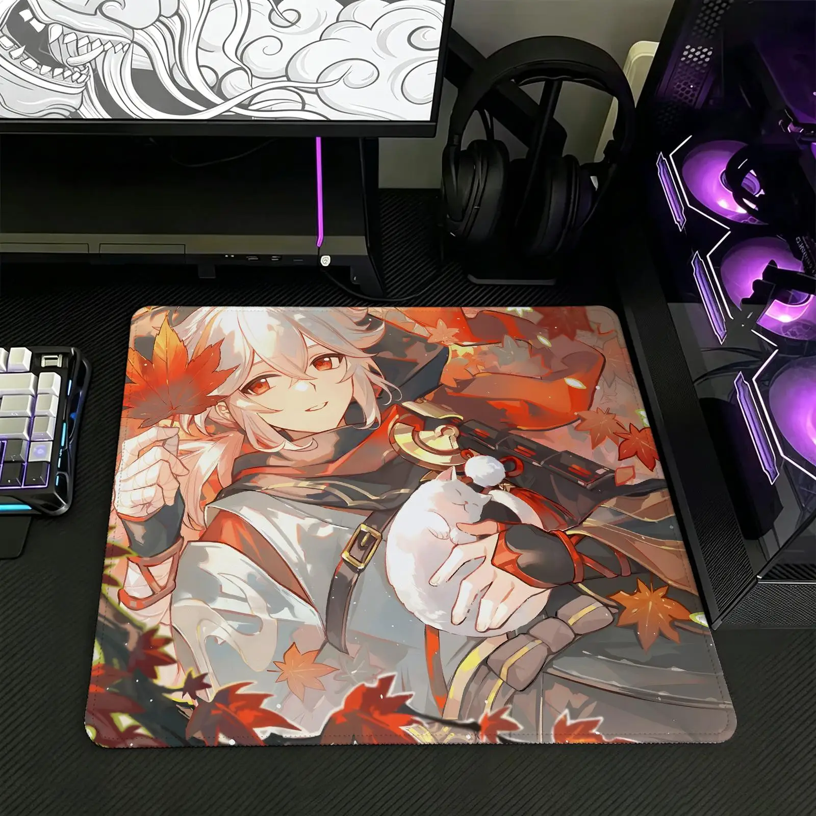 Genshin Impact Kaedehara Kazuha Regular gaming mouse pad  Office mouse pad Laptop desk mat Stitched edge S/M/L size mouse pad