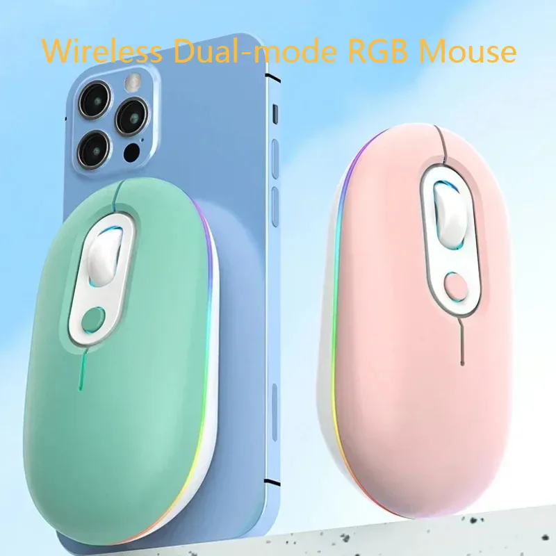 

Hot Selling 2.4G Wireless Dual-mode RGB Mouse 1600DPI Ergonomic Design Waterproof Rechargeable C-type USB Interface PC Laptop