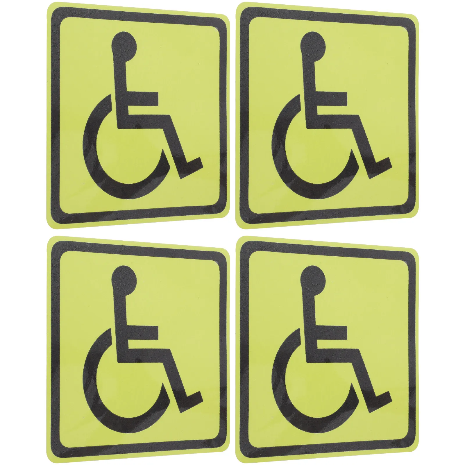 

4Pcs Handicap Sign Decal Wheelchair Person Symbol Sticker Easy Apply Strong Adhesion Indoor Outdoor Disabled Access