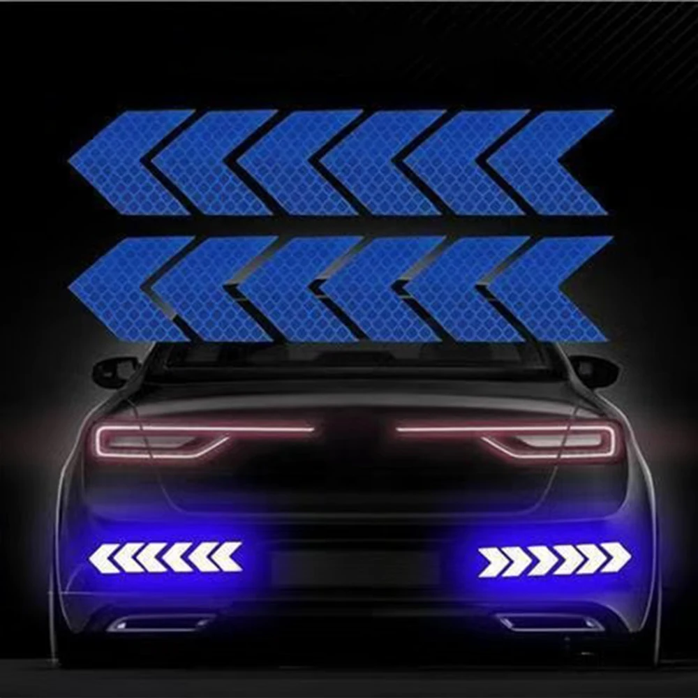 12 Pcs/Set Reflective Sign Tape Warning Safety Sticker for Car Bumper Trunk Reflector Hazard Tape Motorcycle Accessories image 3