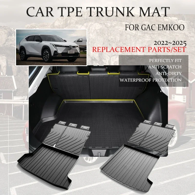 Car Trunk Mats For GAC Trumpchi Emkoo 2022 2023 2024 2025 Waterproof Back Seat Mats Storage Pads Cargo Carpets Auto Accessories