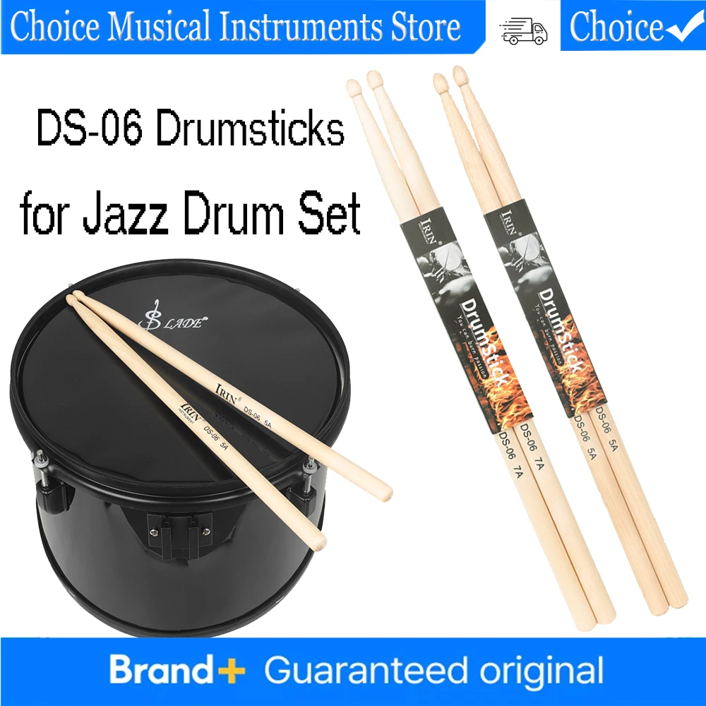 IRIN 1 Par de Baquetas 5A/7A de Arce Premium, Ideales para Todas las Edades, Baquetas Duraderas para Práctica de Jazz y Percusión