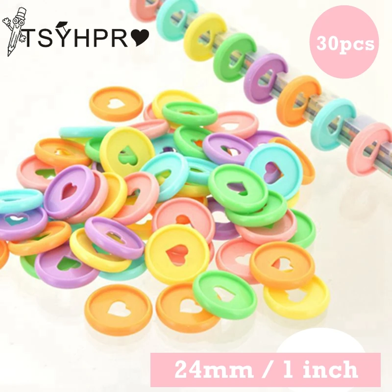 24mm Expansion Discs 30PCS  Multicolor Binding Ring Discs for Notebooks and Planners Bag Package ring binder discbound discs