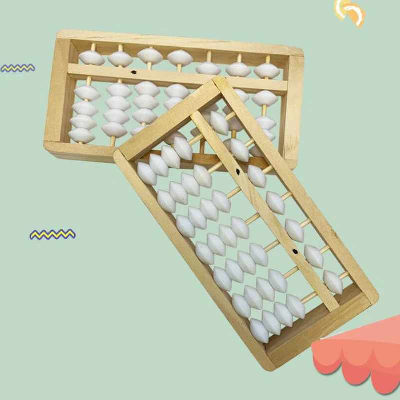 "Báaco de madeira de 5 contas, estrutura de 7 colunas, ferramenta de contagem portátil, brinquedo educacional de matemática aritmética para crianças, 1 unidade"