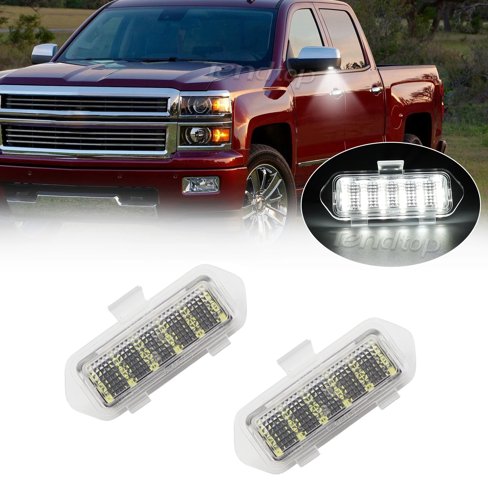 LED Side Mirror Puddle Lights Signal Parking Lamp For Chevy Silverado 1500 Classic Avalanche 1500 2500 GMC Sierra 1500 Escalade