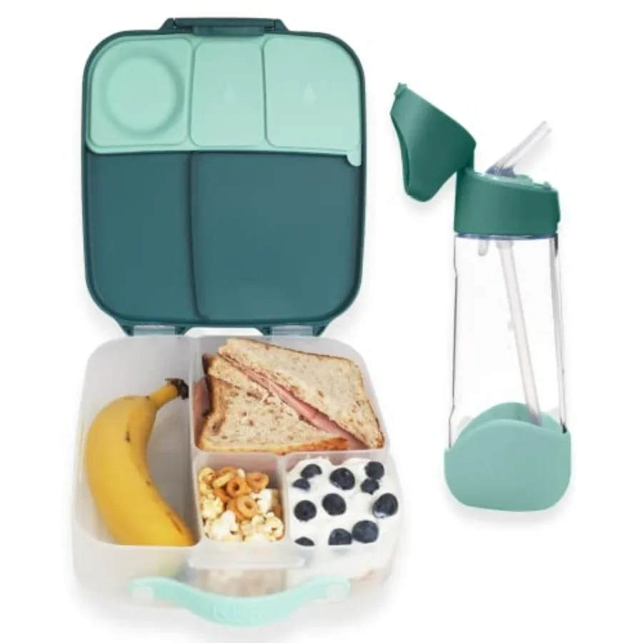 

Lunchbox & 20oz Tritan Water Bottle | Color: Emerald Forest | Capacity: Lunchbox 8 1/2 Cups | Drink Bottle 20oz