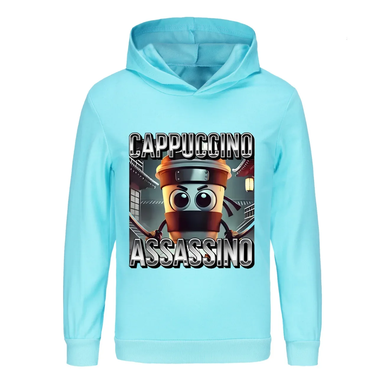 Cappuccino Assassino Hoodie Anak-anak Pakaian Brainrot Italia Remaja Laki-laki Tung Tung Tung Sahur Kaus Pakaian Luar Fashion Anak Perempuan