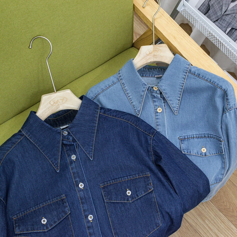 

Loose Women's Denim irt Coat Spring Autumn New Sle Long Sve Baby Doll Collar Casual Faion Korean Sle Pure Color