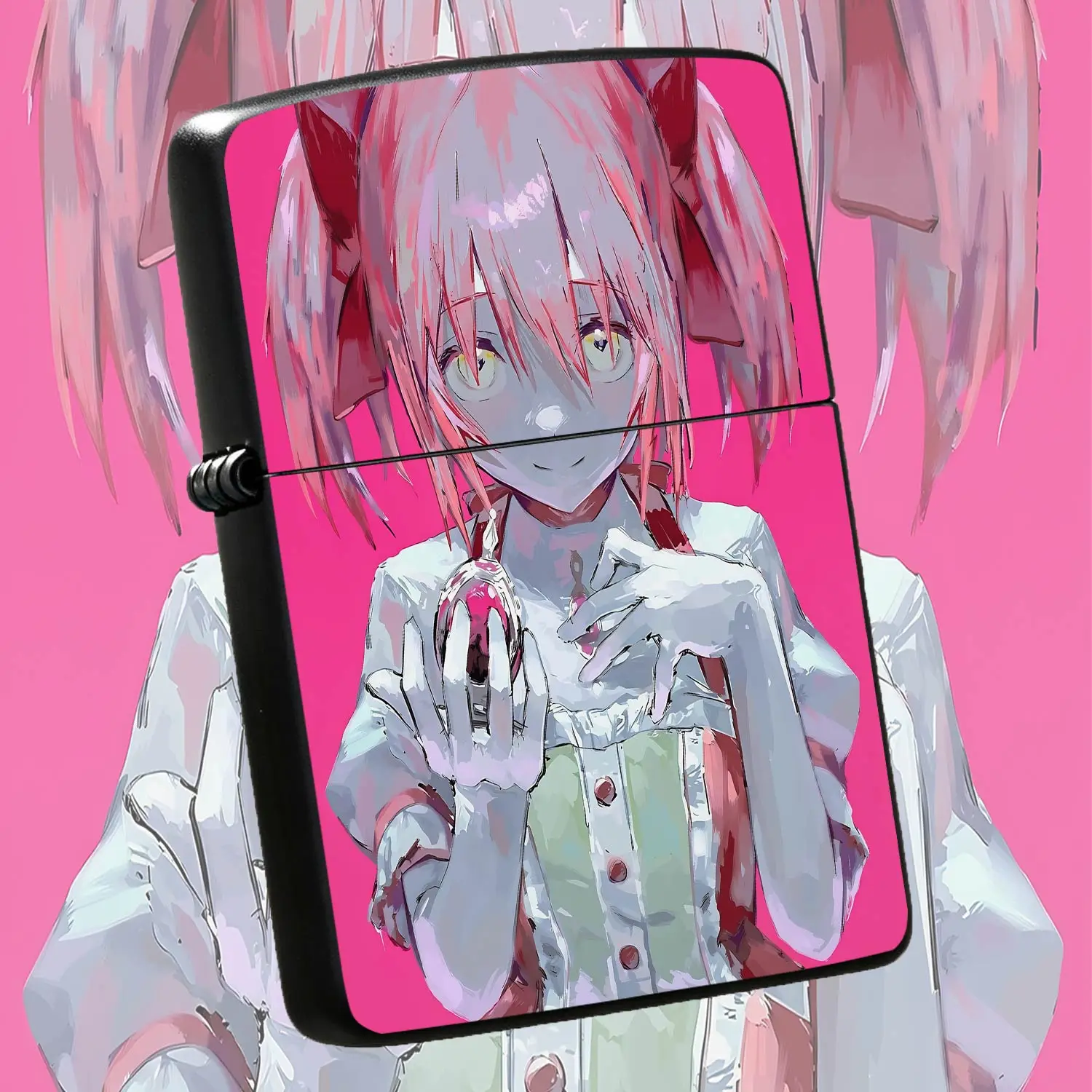 Anime Style Pink Twintail Girl Printed Lighter Unique Hand Painted Art Pattern Portable Versatile Daily Use Accessory Ideal For Gifting Personal Collection All Scenarios Applicable Stylish Decorative Fine Craftsmanship A Humorous And Intere