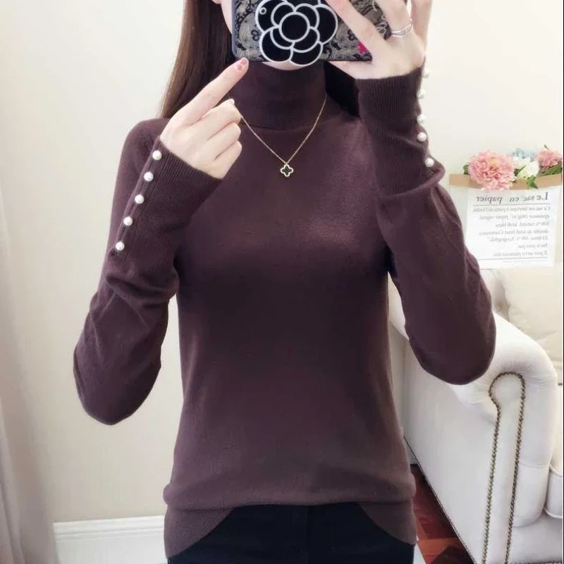 All-in-One-Plüsch isolierung für Damen mit hohem Hals, Plüsch verdickung, schmaler Revers pullover für Frauen, Strick basis für Pullover