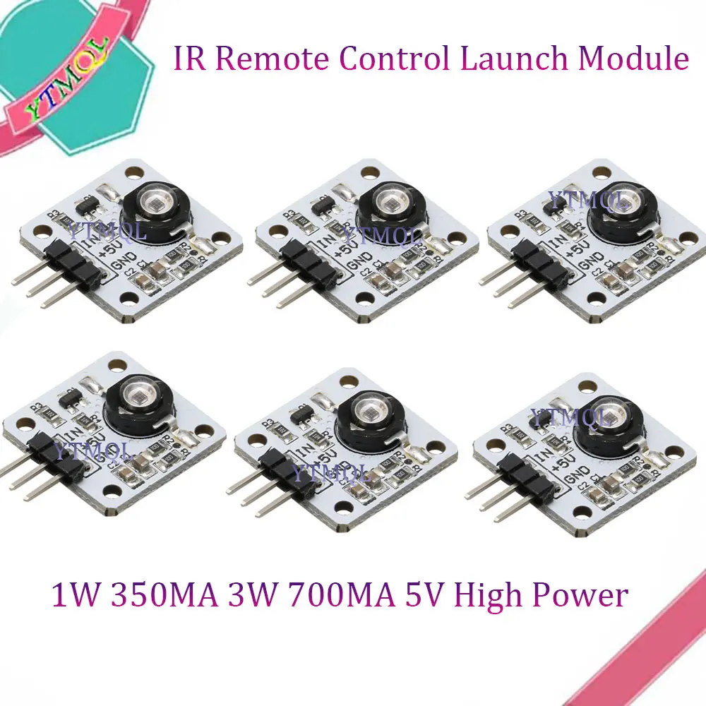 1W 350MA 3W 700MA 5V Daya Tinggi Inframerah Ray IR Remote Control Modul Peluncuran Papan Pemancar Peluncur 940nm LED Mainan RC