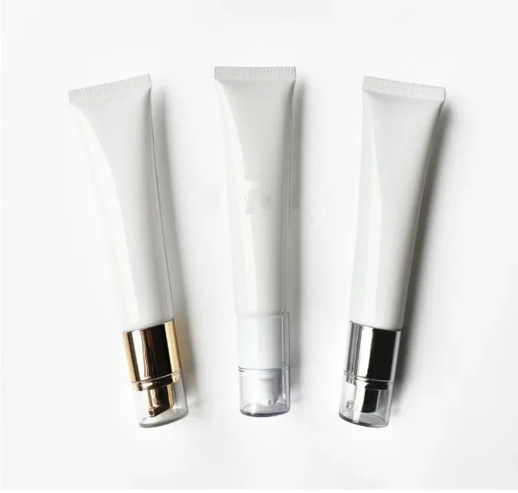50 ミリリットル空のエアレスポンプボトル 50 グラム化粧品クリームスクイズチューブメイクアップファンデーション包装容器白黒シルバーゴールド
