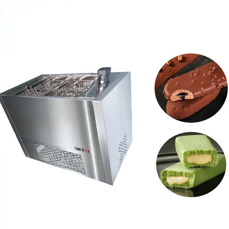 

2 4 6 8 Molds Commercial Automatic Ice Pop Stick Cream Bar Lolly Pallet Popsicle Making Machine