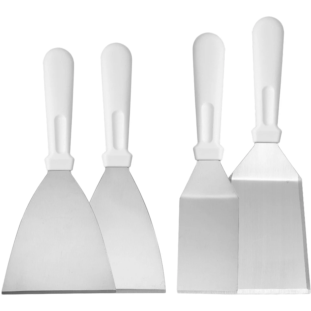 

4pcs Stainless Steel Cooking Spatula Set for Steak Hamburger Kitchen Grilling Accessories White Practical Tool
