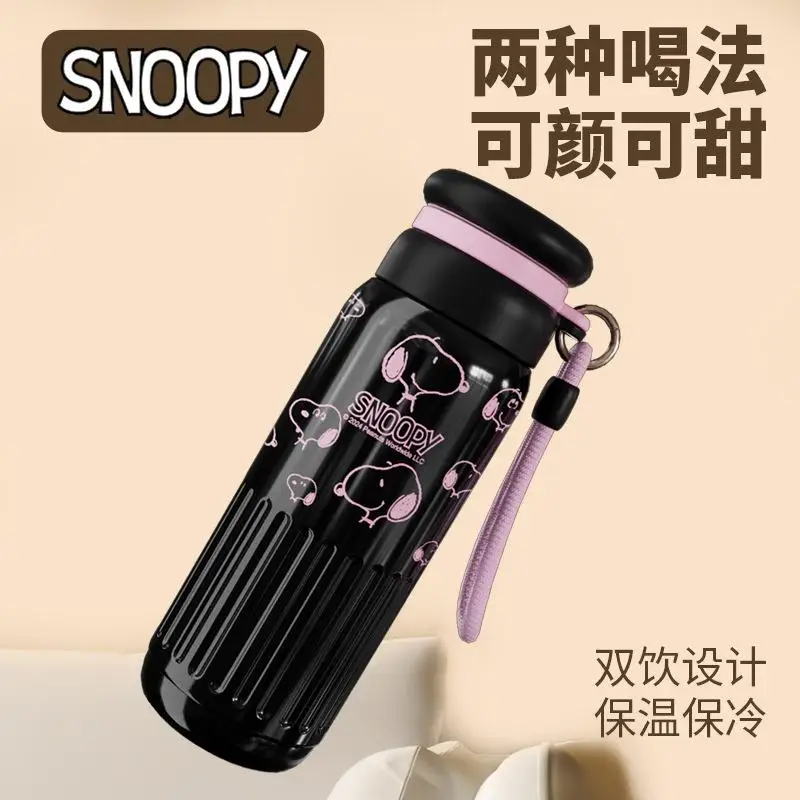 New Snoopy Cartoon Cute Large Capacity Insulated Cup Water Cup 316 Inner Pot High Beauty Couple Water Cup