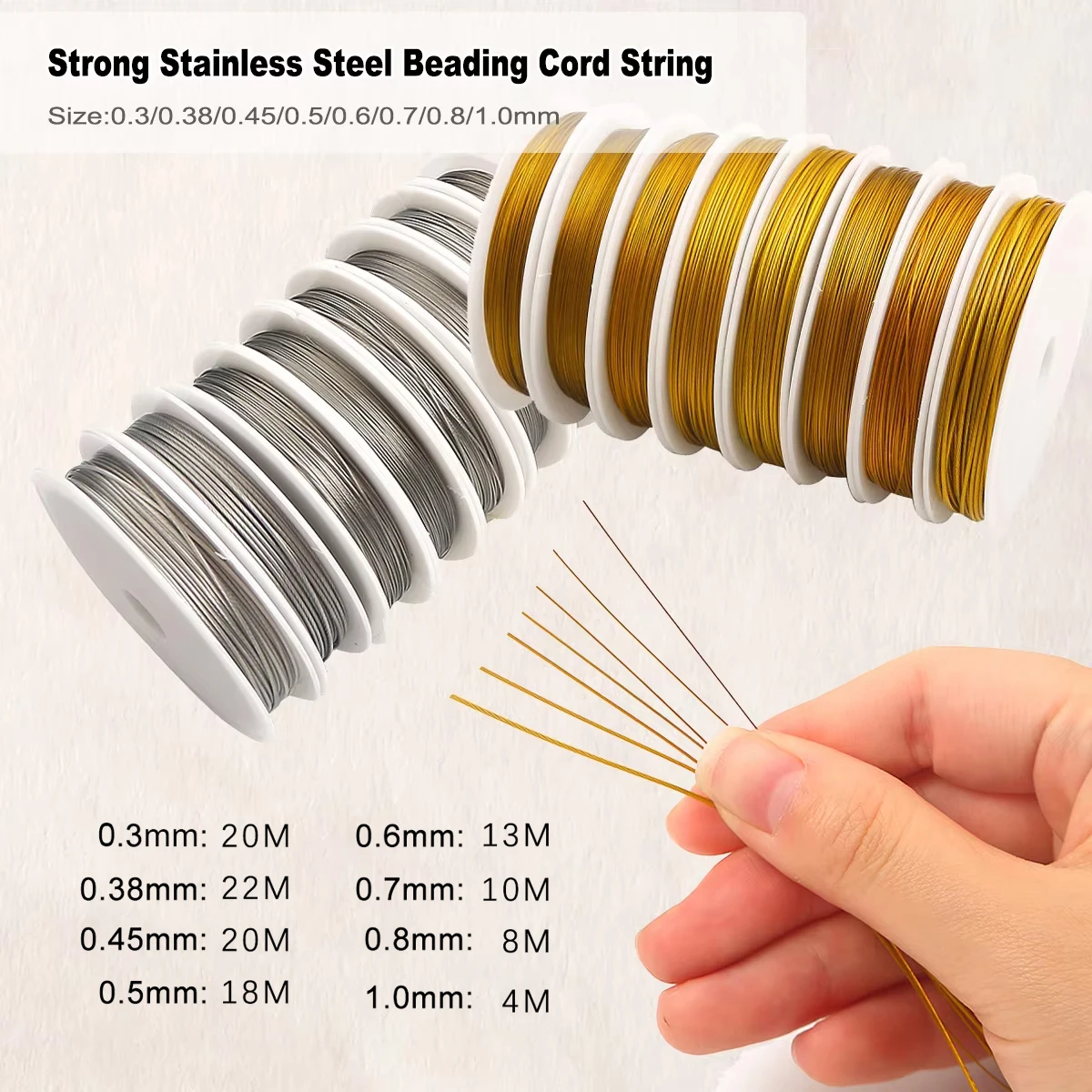 

0.3-1mm Strong Stainless Steel Line Wire Beading Cord String Craft Bailing Sculpting Wire For Jewelry Making DIY Handcraft