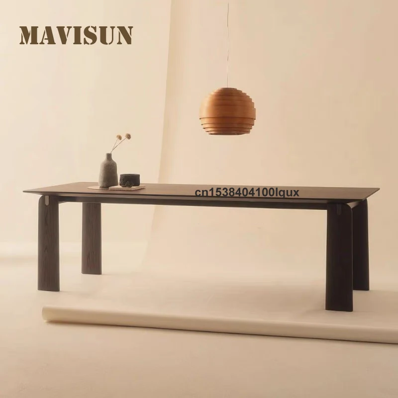 

Medieval Italian Minimalist Rectangular Household Living Room Dining Table Wood Frame Table Which The Board Surface Is Smooth