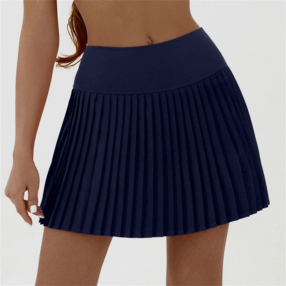 XS-XL Anti Shorts Tennis Pleated Skirt Yoga Sports Women Mini Pant Skirt High Waist Golf Badminton Skort Under The Skirt Pocket