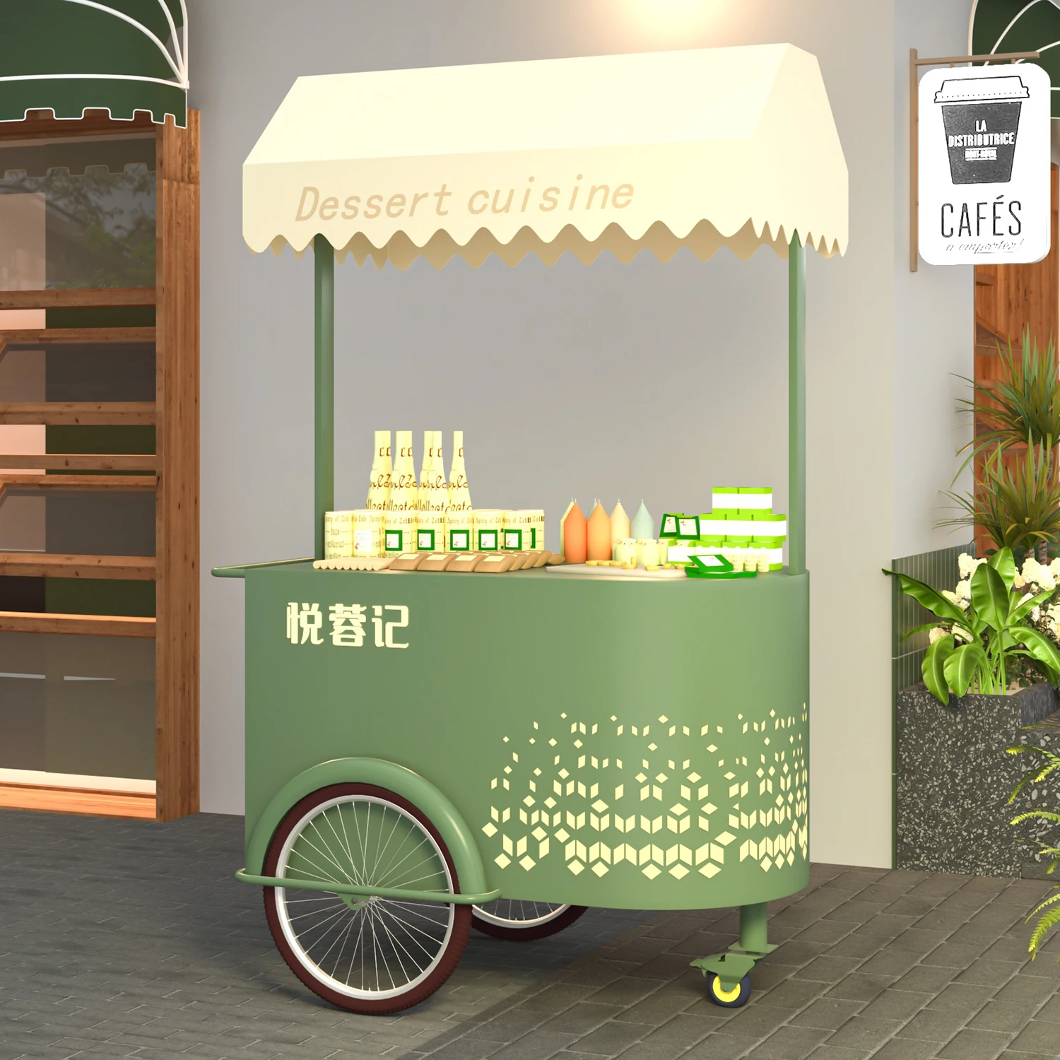 

Night market sales dining car shopping mall luminous beverage cart promotion stall car outdoor street view