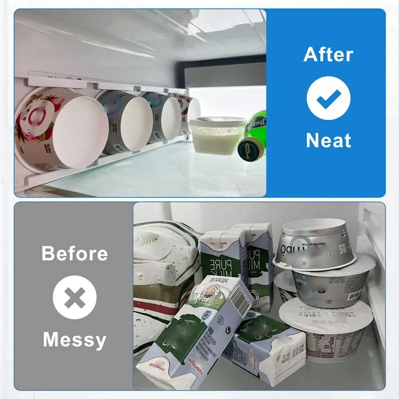 ABNH Yogurt Organizer for Fridge, Yogurt Holder for Refrigerator Organizer Slider Yogurt Organizer Sliding Yogurt Holder
